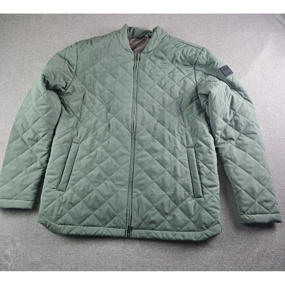 Waggle Golf Crosscut Jacket Mens Large Green Full Zip Quilted Bomber Lightweight